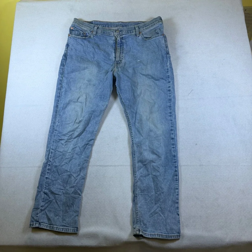 Levis 511 Slim Fit Jeans Mens 38x30 Light Wash Blue Denim Pants 04511-1856